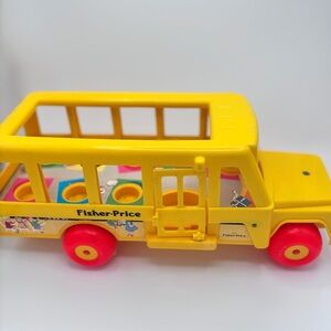 Vintage Fisher Price Little People School Bus Toy 192
